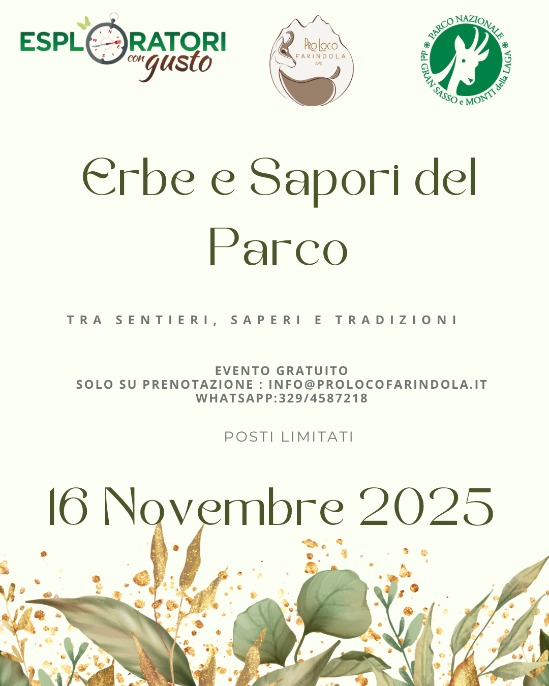 Farindola - 16 Novembre: Erbe e sapori del parco